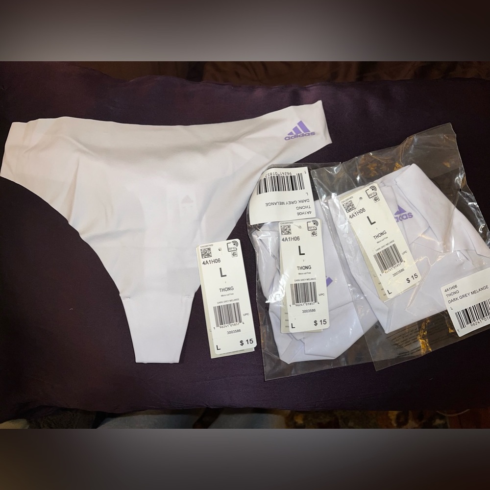 NWT Adidas Cut Free Thongs (seamless, no show)